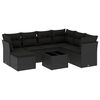 vidaXL Set mobilier de grădină cu perne, 8 piese, negru, poliratan