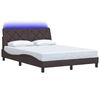 vidaXL Cadru de pat cu LED fără saltea țesătură maro &icirc;nchis 140x190 cm