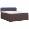 vidaXL Pat boxspring cu saltea Maro &icirc;nchis 180 x 200 cm Țesătură
