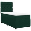 vidaXL Pat box spring cu saltea, verde &icirc;nchis, 100x200 cm, catifea