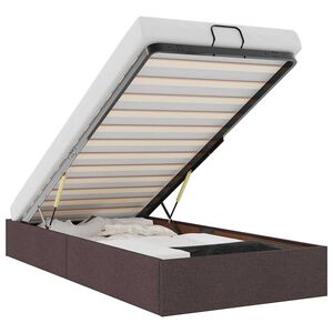 vidaXL Cadru pat otoman fără saltea țesătură maro &icirc;nchis 90x200 cm