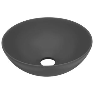vidaXL Chiuvetă de baie, gri &icirc;nchis, ceramică, rotund