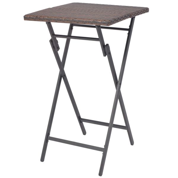 vidaXL Set mobilier exterior pliabil, 5 piese, maro, oțel, poliratan