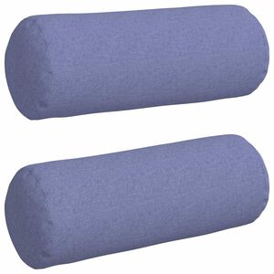 vidaXL Perne Bolster 2 pcs Albastru Jeans &Oslash; 25 x 70 cm țesătură