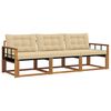 vidaXL Set de canapele de exterior 3 buc. Natural și Bej