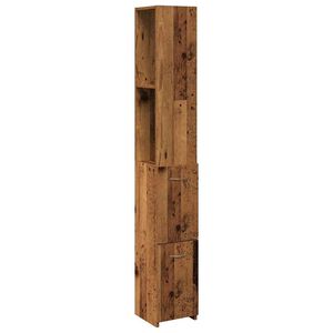 vidaXL Dulap de baie, lemn vechi, 25x25x170 cm, PAL