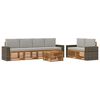 vidaXL Set de canapele de exterior 7 buc. Natural și gri deschis