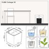 LECHUZA Jardinieră "CUBE Cottage 30 ALL-IN-ONE", mocha