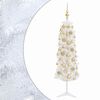 vidaXL Brad de Crăciun artificial &icirc;ngust cu globuri 150 cm 150 LED-uri