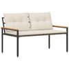 vidaXL Bancă de exterior 2 -Seater 116 x 67,5 x 72 cm poliratan