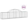 vidaXL Coșuri gabion arcuite 11 buc, 200x30x40/60 cm, fier galvanizat