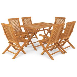 vidaXL Set mobilier grădină, 7 piese, lemn masiv de tec