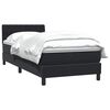 vidaXL Pat box spring cu saltea, negru, 80x220 cm, catifea