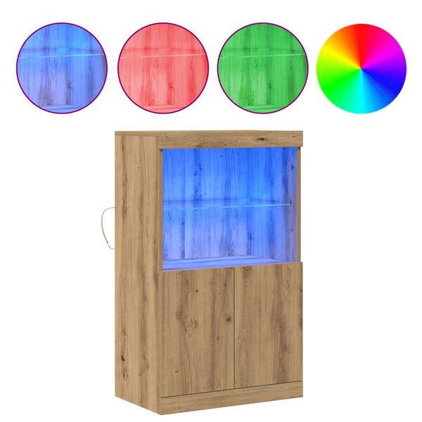 vidaXL Bufet LED Maro 60 x 37 x 100 cm Lemn compozit