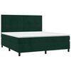 vidaXL Pat box spring cu saltea, verde &icirc;nchis, 180x200 cm, catifea