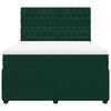 vidaXL Pat box spring cu saltea, verde &icirc;nchis, 140x190 cm, catifea