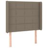 vidaXL Tăblie de pat cu LED, gri taupe, 103x16x118/128 cm, textil