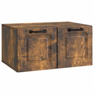 vidaXL Oglindă TV montată pe perete Stejar fumuriu 59,5 x 41 x 30 cm