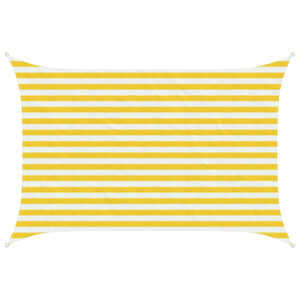 vidaXL P&acirc;nză de umbră Galben și alb 2 x 3 m HDPE