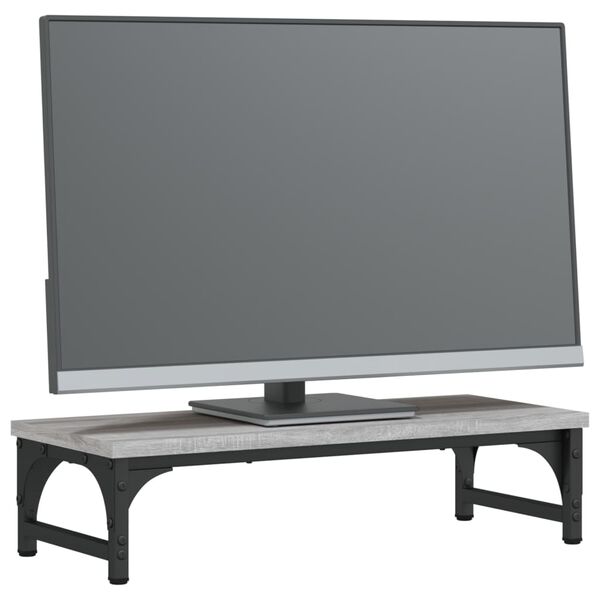 vidaXL Suport pentru monitor, gri sonoma, 55x23x14 cm, lemn compozit