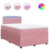vidaXL Pat box spring cu saltea, negru, 120x190 cm, catifea