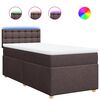 vidaXL Pat box spring cu saltea, maro &icirc;nchis, 90x190 cm, textil