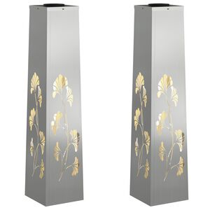 vidaXL Lumină LED Solară pentru Alei 2 buc. Alb cald 18 x 18 x 80 cm