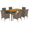 vidaXL Set mobilier grădină cu perne 7 piese gri poliratan/lemn acacia