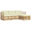 vidaXL Set de canapele de exterior 4 buc. Alb și crem Poliester