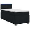 vidaXL Pat box spring cu saltea și LED Negru 90 x 200 cm Țesătură
