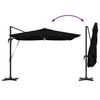 vidaXL Parasol Roma Negru 286 x 285 x 270 cm Aluminiu și poliester