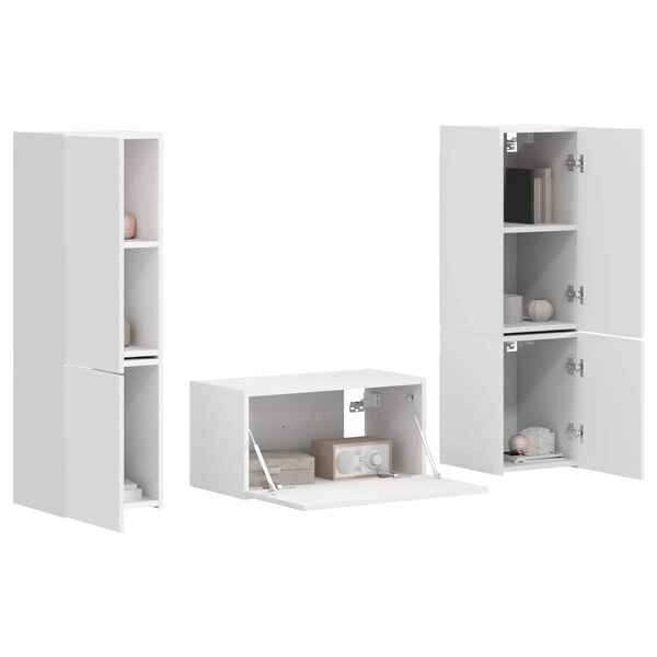 vidaXL Set comodă TV 5 pcs Alb Lemn compozit