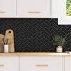 vidaXL Plăcuță &icirc;n Zigzag 10 pcs Negru 30 x 30 cm Poliuretan și PET