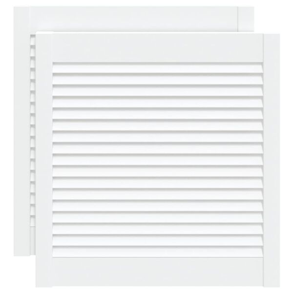 vidaXL Uși dulap design lambriu 2 buc. alb 61,5x59,4 cm lemn masiv pin