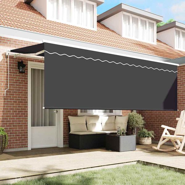 vidaXL Cortina Retractabilă Antracit 350 x 200 cm țesătură