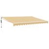 vidaXL Copertină retractabilă automată, galben și alb, 4,5x3 m