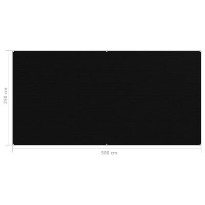 vidaXL Covor pentru cort, negru, 250x500 cm