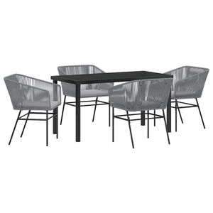 vidaXL Set de masă pentru grădină 5 buc. Gri Oțel vopsit electrostatic