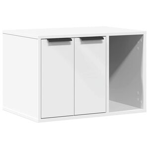 vidaXL Cutie litieră pisici alb 60x40x40 cm lemn prelucrat