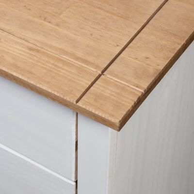vidaXL Noptieră, alb, 46 x 40 x 57 cm, lemn de pin, gama Panama