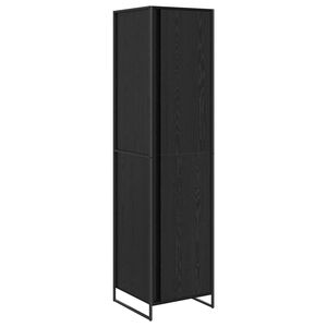 vidaXL Dressing Stejar Negru 50 x 50 x 200 cm Lemn prelucrat