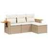 vidaXL Set canapele de grădină, 4 piese, cu perne, bej, poliratan