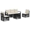 vidaXL Set de canapele pentru grădină 6 pcs Negru poliratan