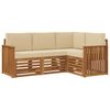 vidaXL Set de canapele de exterior 4 buc. Natural și Bej Poliester