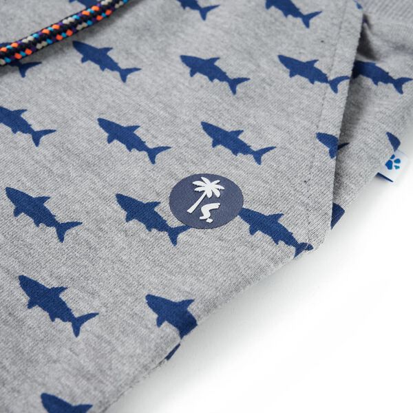 Pantaloni scurți pentru copii cu șnur, gri deschis melanj, 140