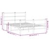 vidaXL Cadru pat metalic cu tăblie de cap/picioare&nbsp;, negru, 140x190 cm