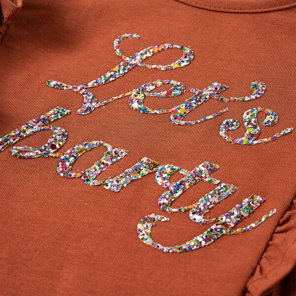 Tricou pentru copii cu mâneci lungi, coniac, 104