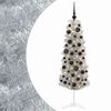 vidaXL Brad de Crăciun artificial &icirc;ngust cu globuri 150 cm 150 LED-uri