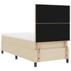 vidaXL Pat cu arcuri cu saltea cu headboard Crem 80 x 200 cm țesătură