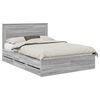 vidaXL Cadru de pat cu sertar Gri Sonoma 140 x 200 cm Lemn Ingineresc